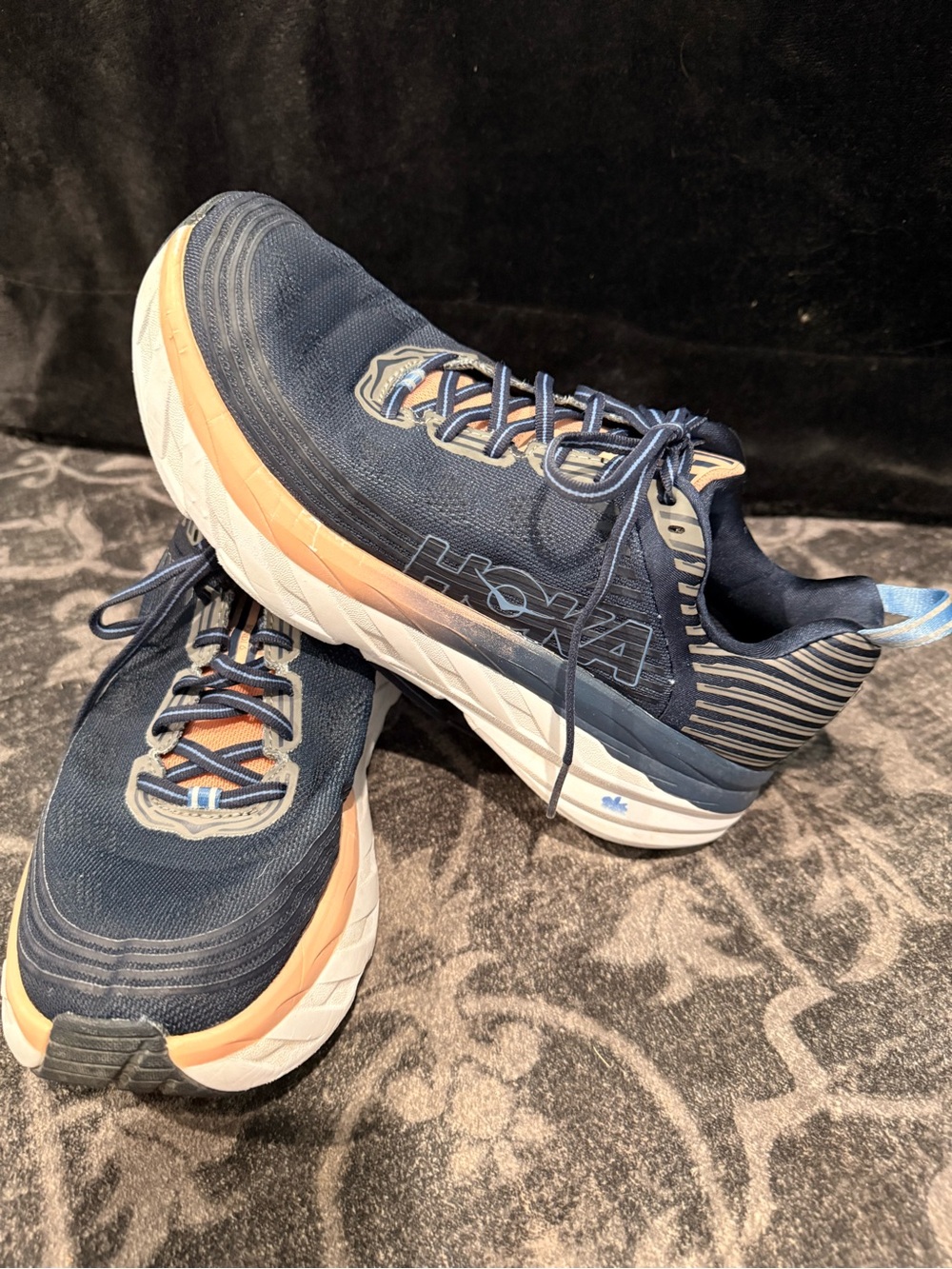 HOKA ONE ONE Womens Navy & Peach Running Shoes